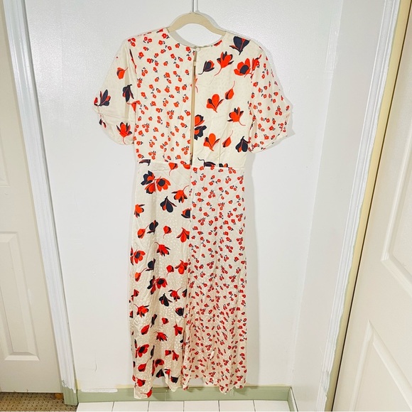 NEW Self-Portrait Mixed Floral Print Midi Dress - Picture 11 of 13